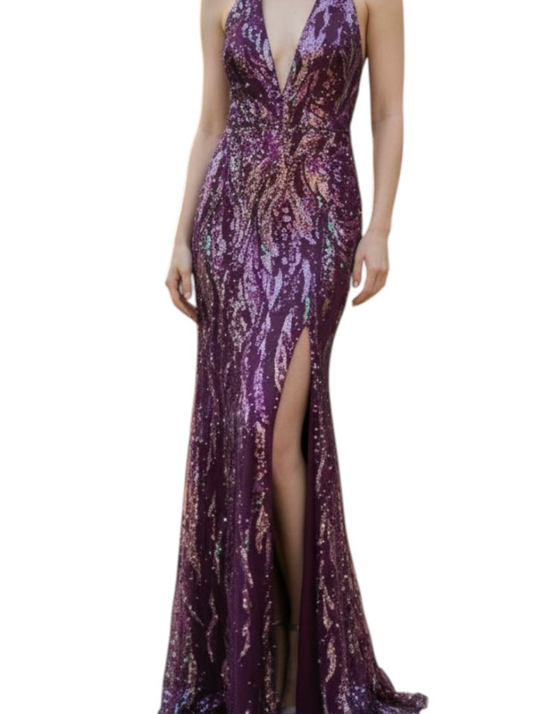 Dress The Population Sequin Halter Gown